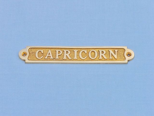 Solid Brass Capricorn Sign 6
