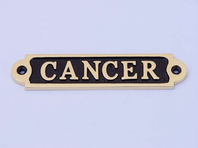 Solid Brass-Black Cancer Sign 5