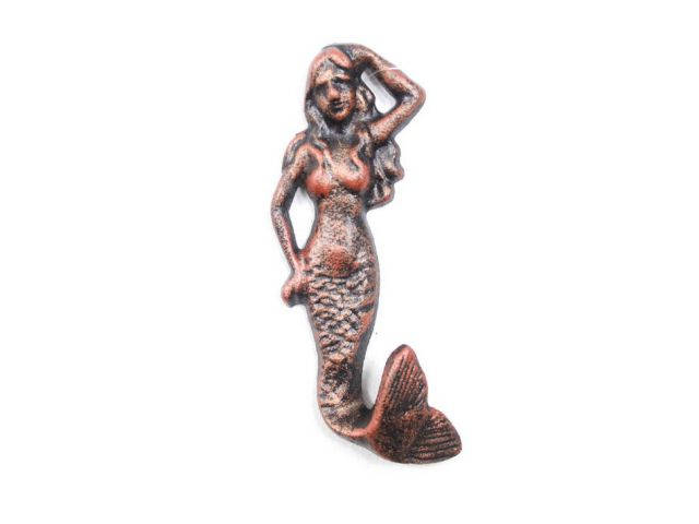 Rustic Copper Cast Iron Mermaid Hook 6