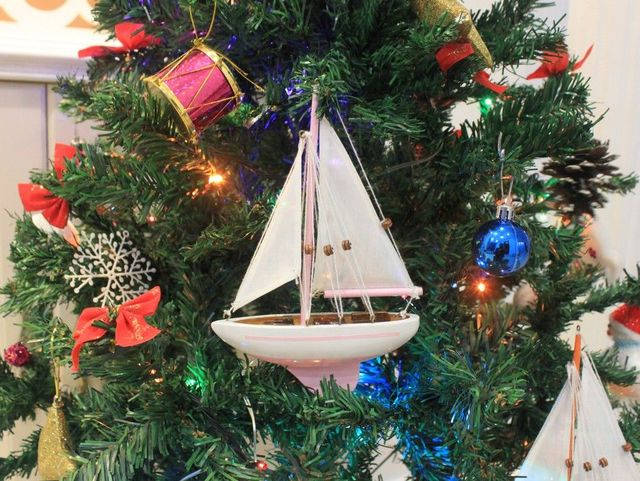 Pink Sailboat Christmas Tree Ornament 9