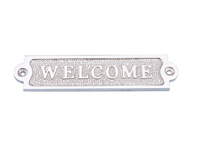 Chrome Welcome Sign 6