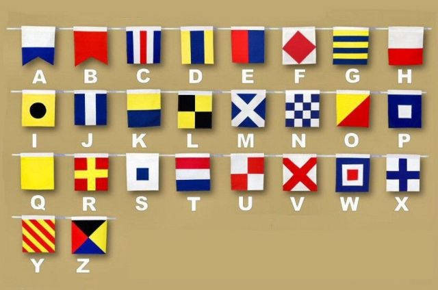 Set of 26 - Decorative Cloth Nautical Alphabet Flags 20 