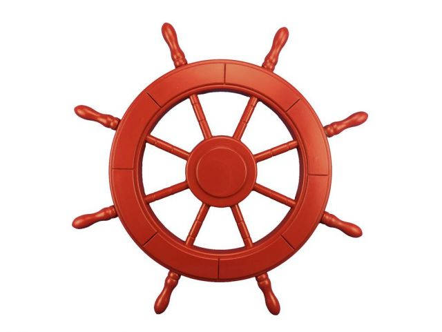 Red Decorative Ship Wheel 24