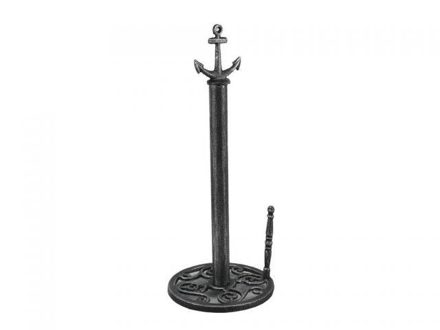 Antique Silver Cast Iron Anchor Paper Towel Holder 16