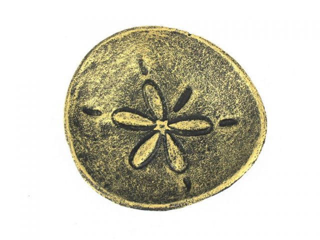 Antique Gold Cast Iron Sand Dollar Decorative Plate 6