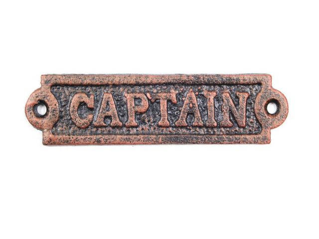 Rustic Copper Cast Iron Captain Sign 6