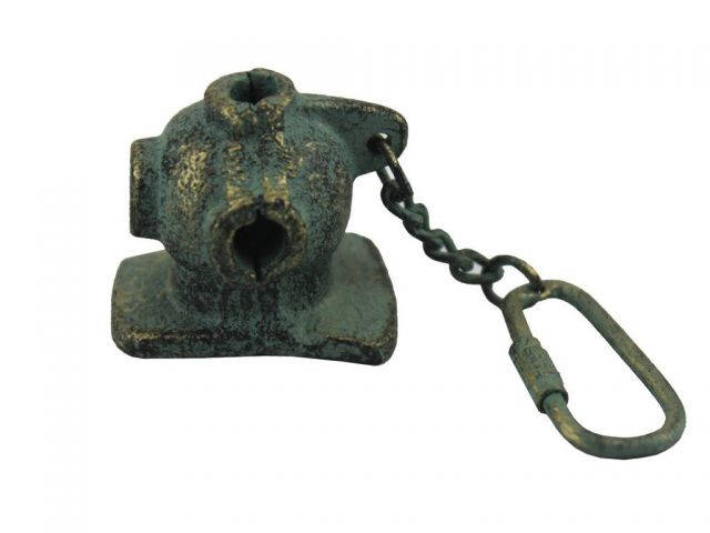 Antique Bronze Cast Iron Diver Helmet Key Chain 5