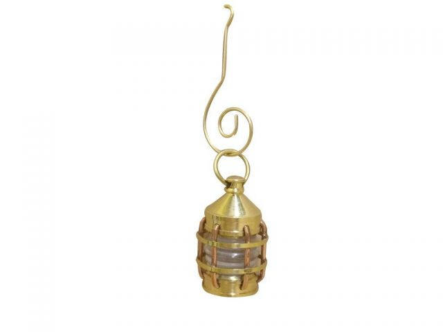 Solid Brass Anchor Clear Lantern Christmas Ornament 4