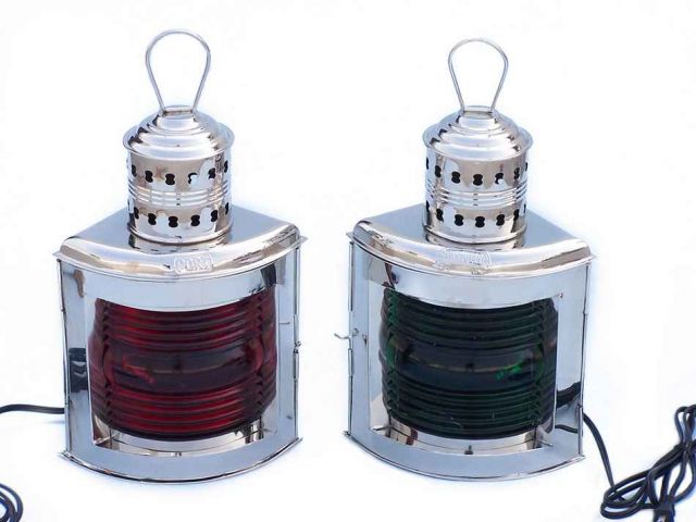 Chrome Port And Starboard Electric Lantern 17