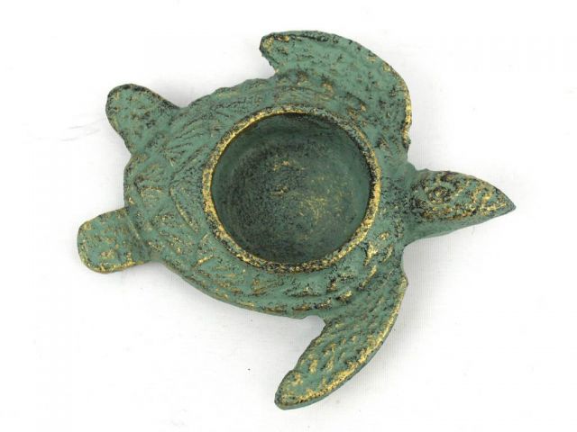 Antique Bronze Cast Iron Turtle Decorative Tealight Holder 4.5