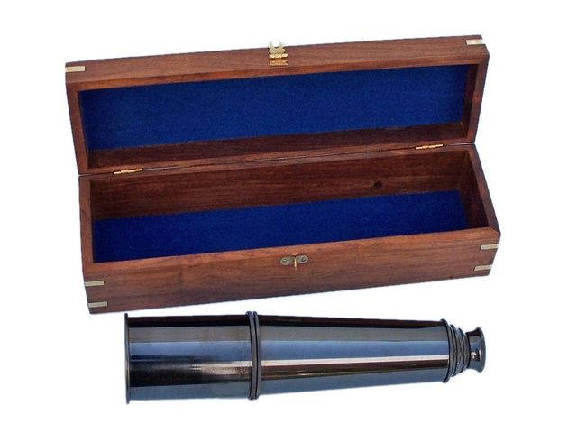 Deluxe Class Oil Rubbed Bronze Spyglass with Rosewood Box 36