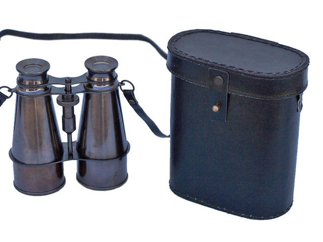 Captains Oil-Rubbed Bronze Binoculars with Leather Case 6