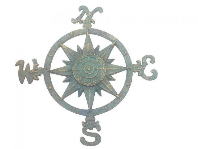 Seaworn Bronze Cast Iron Large Decorative Rose Compass 19 