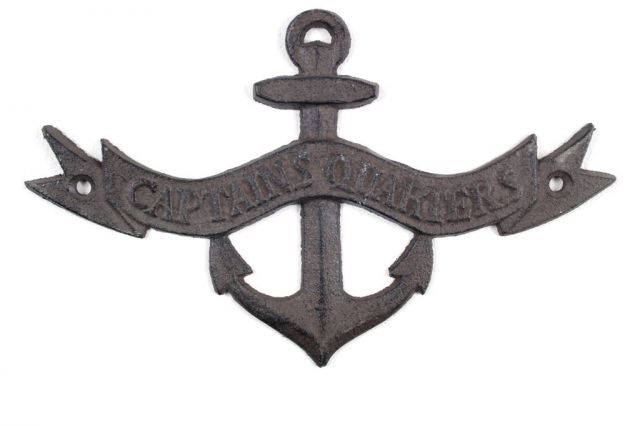 Cast Iron Anchor Captains Quarters Sign 8