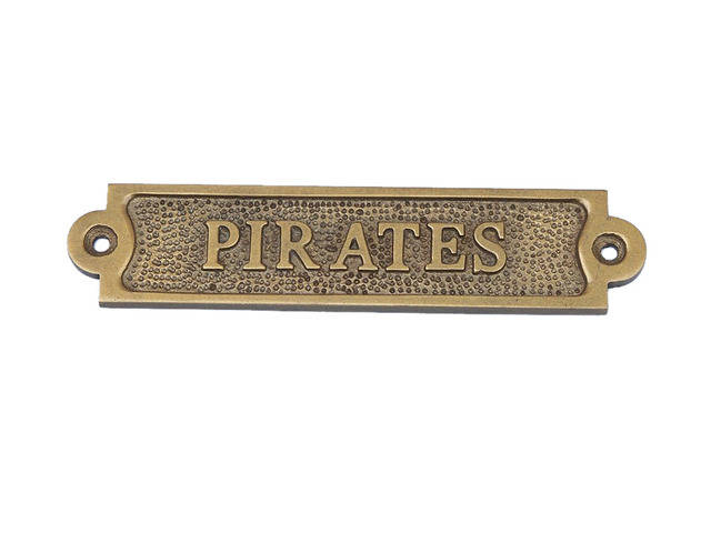 Antique Brass Pirates Sign  6