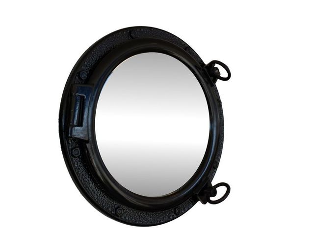 Gloss Black Decorative Ship Porthole Mirror 20