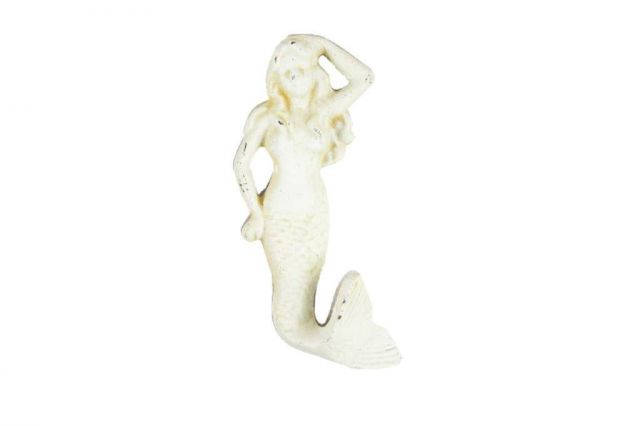 Antique White Cast Iron Mermaid Hook 6
