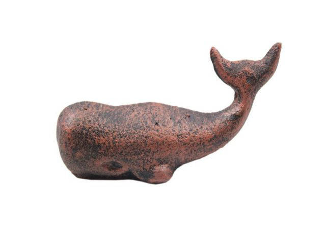 Rustic Copper Cast Iron Whale Paperweight 5