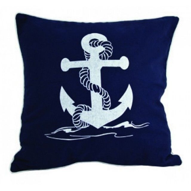 Navy Blue and White Anchor Pillow 15
