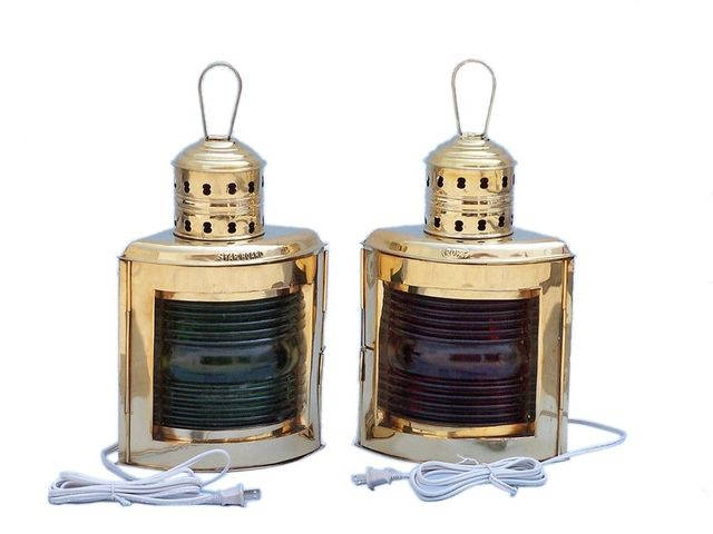 Solid Brass Port and Starboard Electric Lantern 17