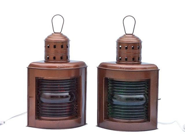 Antique Copper Port and Starboard Electric Lamp 17