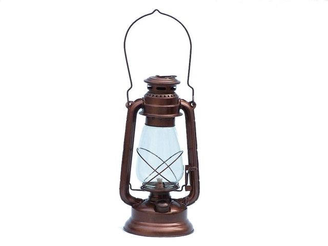 Antique Copper Hurricane Oil Lantern 19
