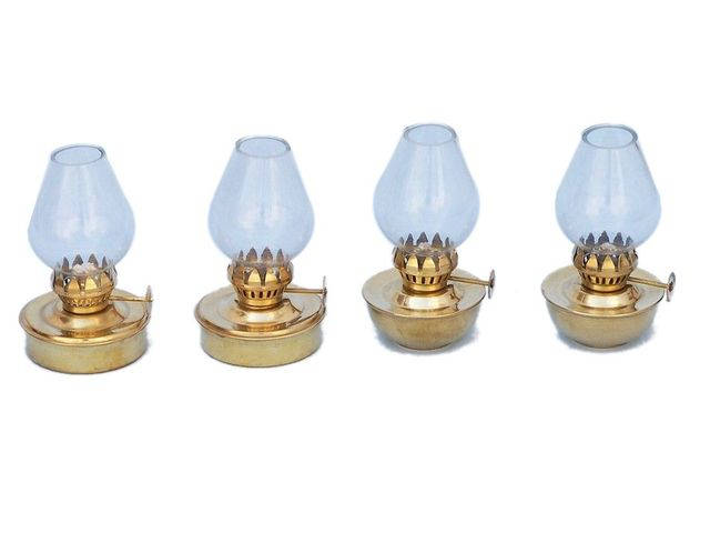 Solid Brass Table Oil Lamp 5 - Set of 4
