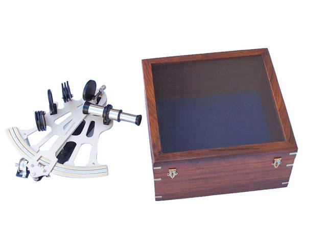 Black - White Sextant and Micrometer with Rosewood Box 11