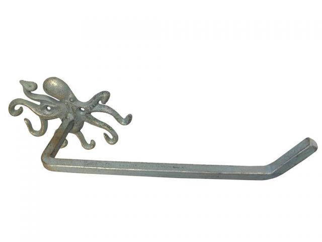 Antique Bronze Cast Iron Octopus Toilet Paper Holder 11