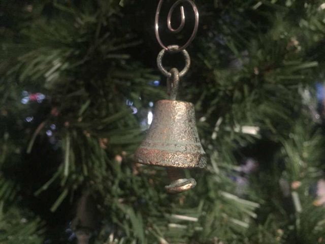 Antique Bronze Cast Iron Bell Christmas Ornament 4 
