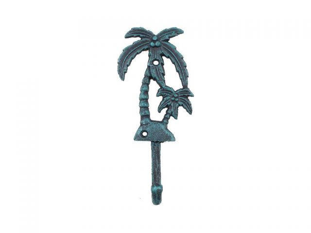 Seaworn Blue Cast Iron Palm Tree Hook 7