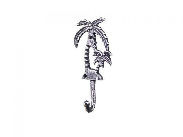 Rustic Silver Cast Iron Palm Tree Hook 7