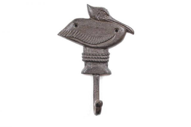 Cast Iron Decorative Pelican on Post Wall Hook 7