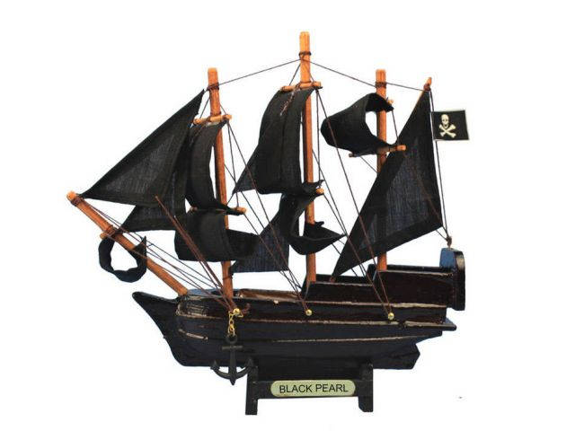 Wooden Black Pearl Pirates of the Caribbean Model Pirate Ship Christmas Ornament 7