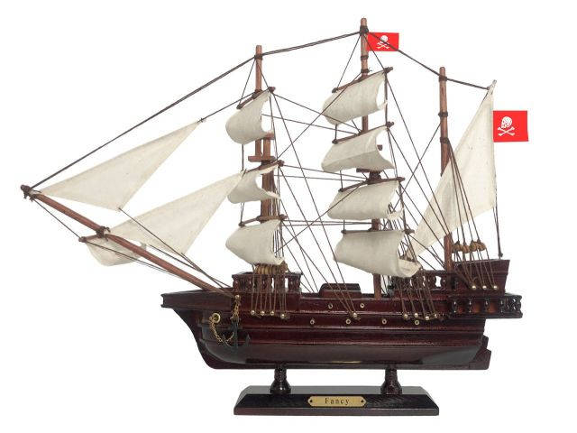 Wooden Henry Averys Fancy White Sails Pirate Ship Model 15