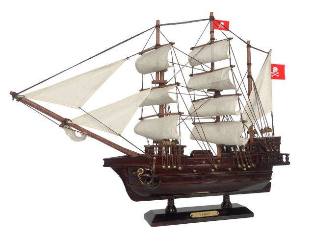 Wooden Henry Averys Fancy White Sails Pirate Ship Model 20