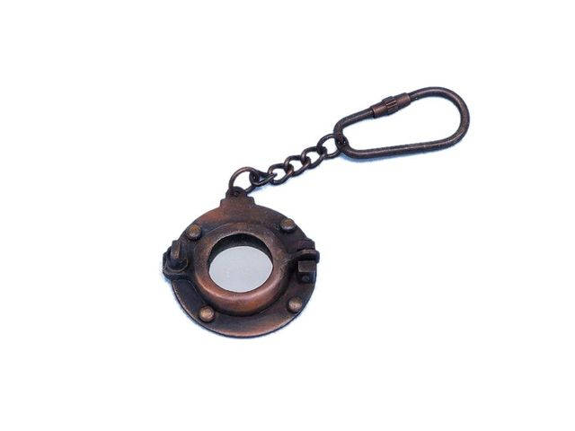 Antique Copper Porthole Key Chain 5