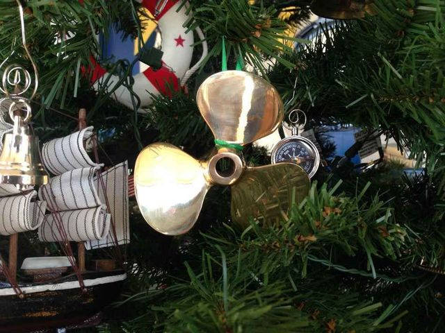 Brass RMS Titanic Propeller Christmas Tree Ornament