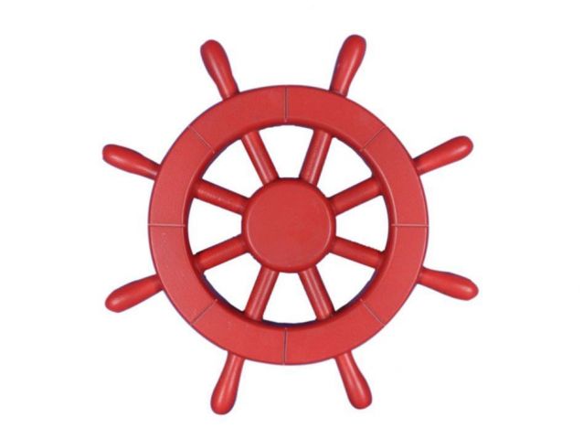 Red Decorative Ship Wheel 12