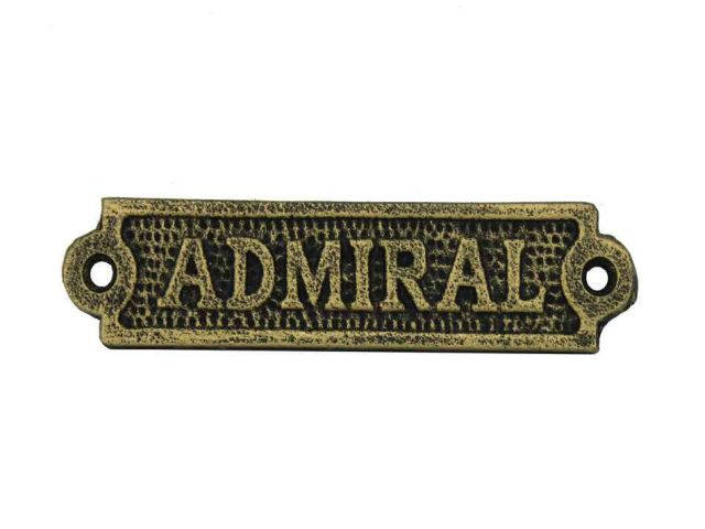 Antique Gold Cast Iron Admiral Sign 6