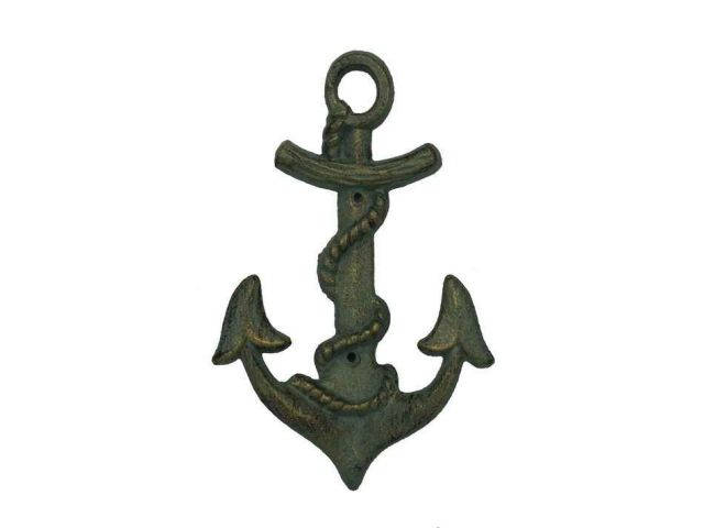Antique Seaworn Bronze Cast Iron Anchor Hook 8