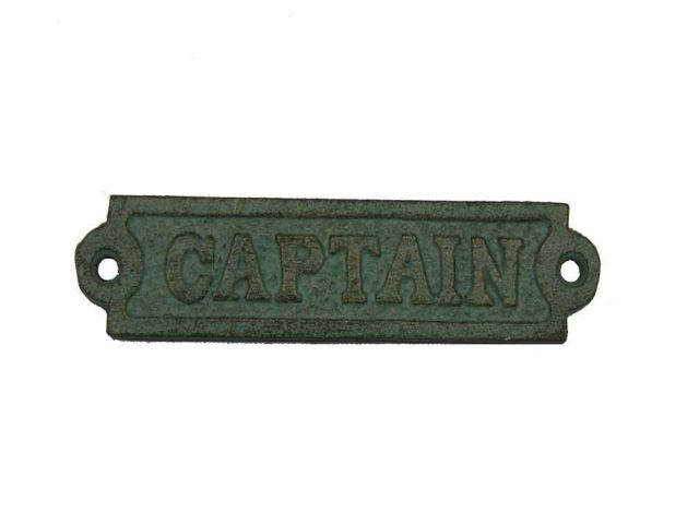 Antique Seaworn Bronze Cast Iron Captain Sign 6