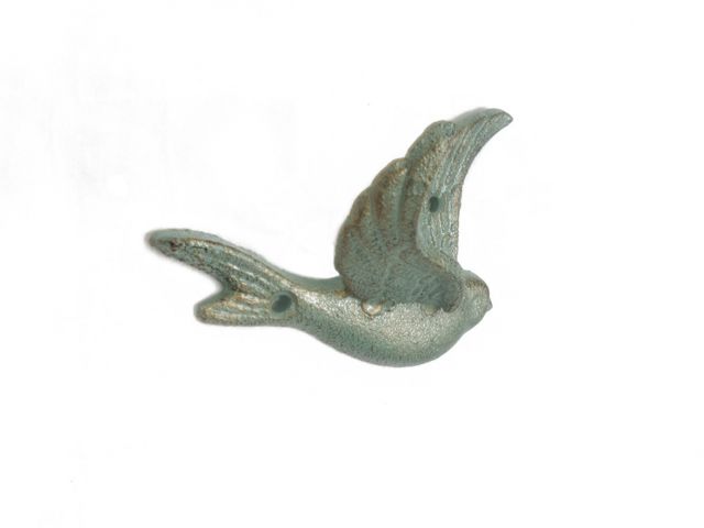 Antique Bronze Cast Iron Flying Bird Decorative Metal Wing Wall Hook 5.5