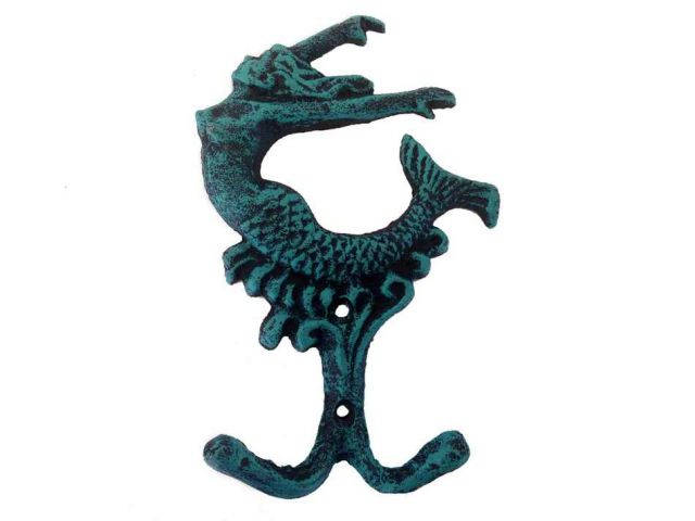 Seaworn Blue Cast Iron Mermaid Key Hook 6