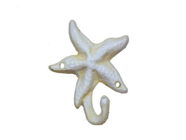 Antique White Cast Iron Starfish Hook 4