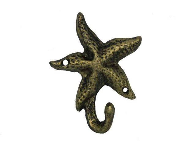 Antique Gold Cast Iron Starfish Hook 4