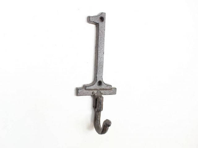 Cast Iron Number 1 Wall Hook 6