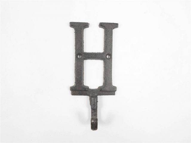 Cast Iron Letter H Alphabet Wall Hook 6