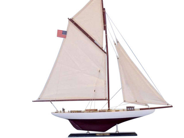 COLUMBIA YACHT SAIL BOAT MODEL 23 INCH RED AND BLACK 