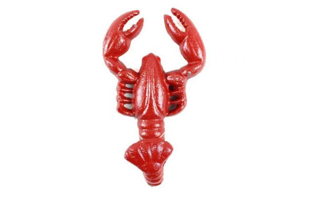 Rustic Red Cast Iron Decorative Wall Mounted Lobster Hook 5